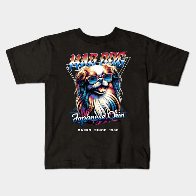 Mad Dog Japanese Chin Dog Kids T-Shirt by Miami Neon Designs